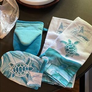 Coastal Tranquility Kitchen Set with Sea Turtle Design